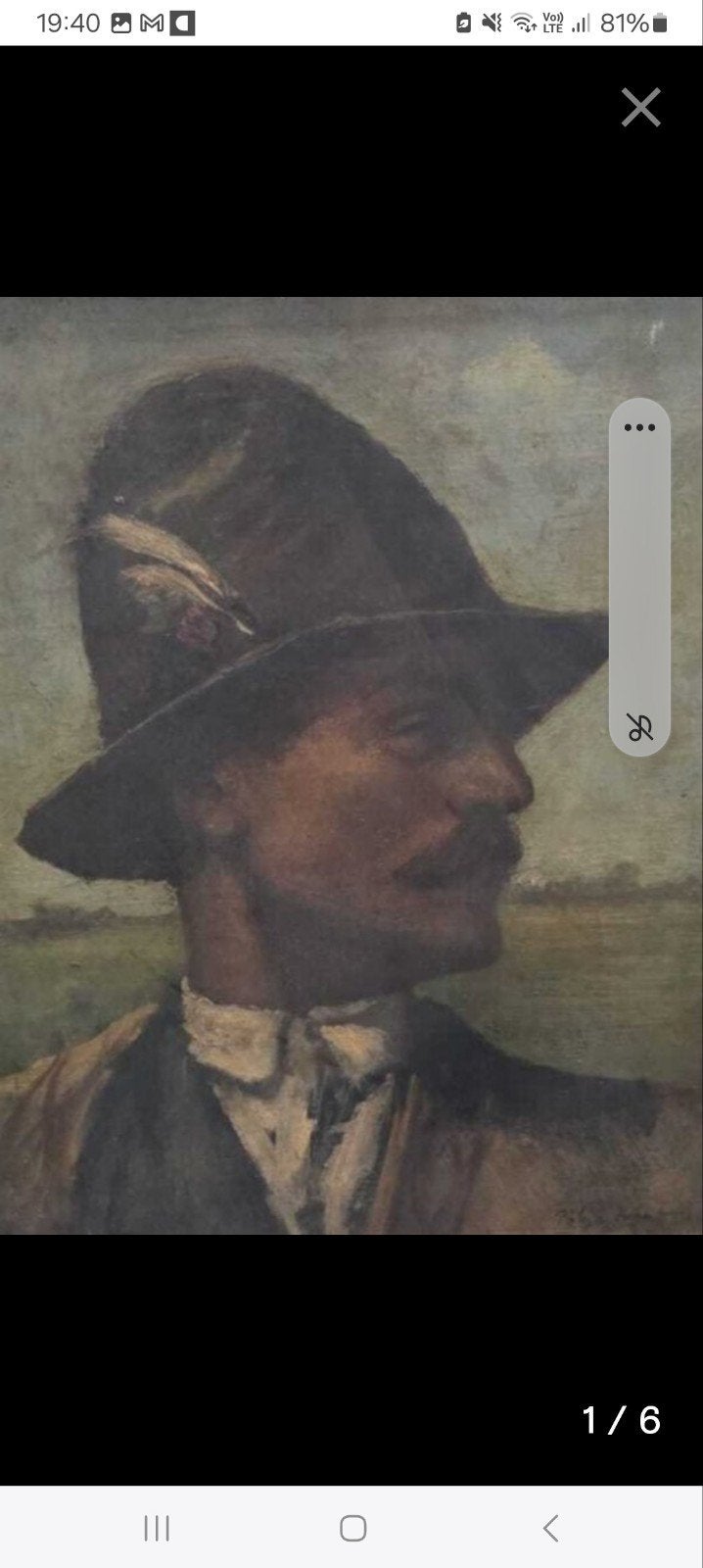 Origineel Ritratto di Uomo. Ivan Polya, Antiek en Kunst, Kunst | Schilderijen | Klassiek, Ophalen of Verzenden