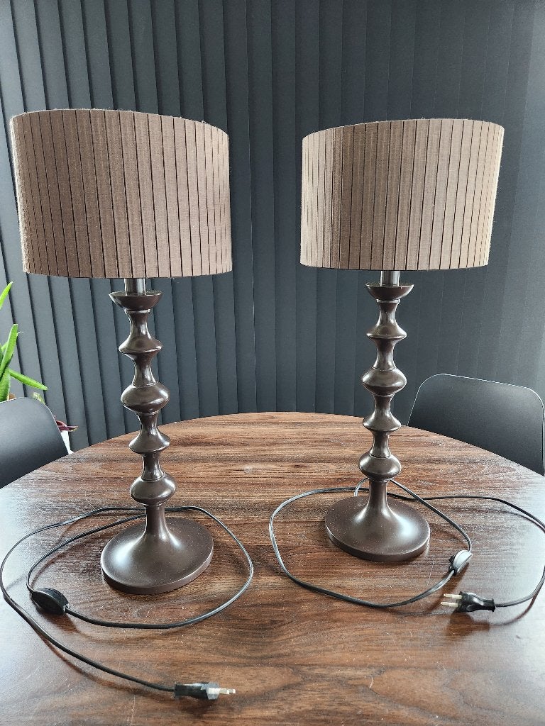 tafellampen x2, Lampe d'ambiance, Avec prise, 55 cm, Comme neuf