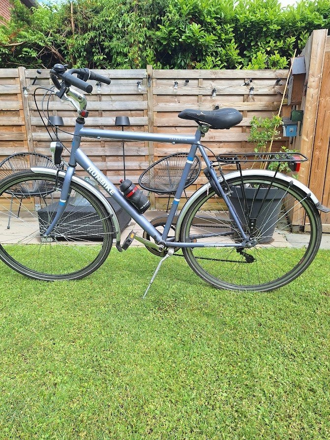 fiets  Heren Grijs, Gebruikt, Velgrem, Versnellingen, 49 tot 53 cm