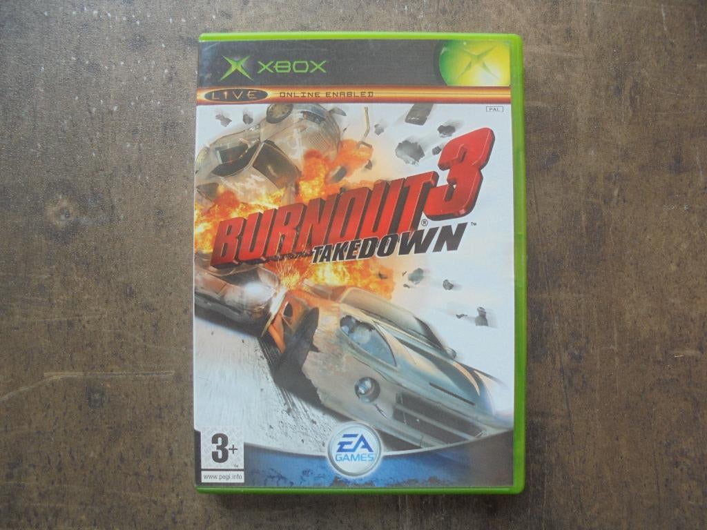 Burnout 3 Takedown voor XBOX Original (zie foto's), Consoles de jeu & Jeux vidéo, Jeux | Xbox Original, Course et Pilotage, Utilisé
