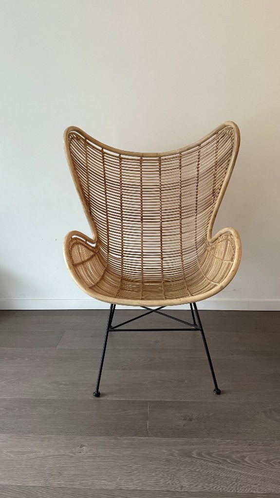 HK living rotan egg chair, Ophalen, Minder dan 75 cm, Bohemian, Zo goed als nieuw