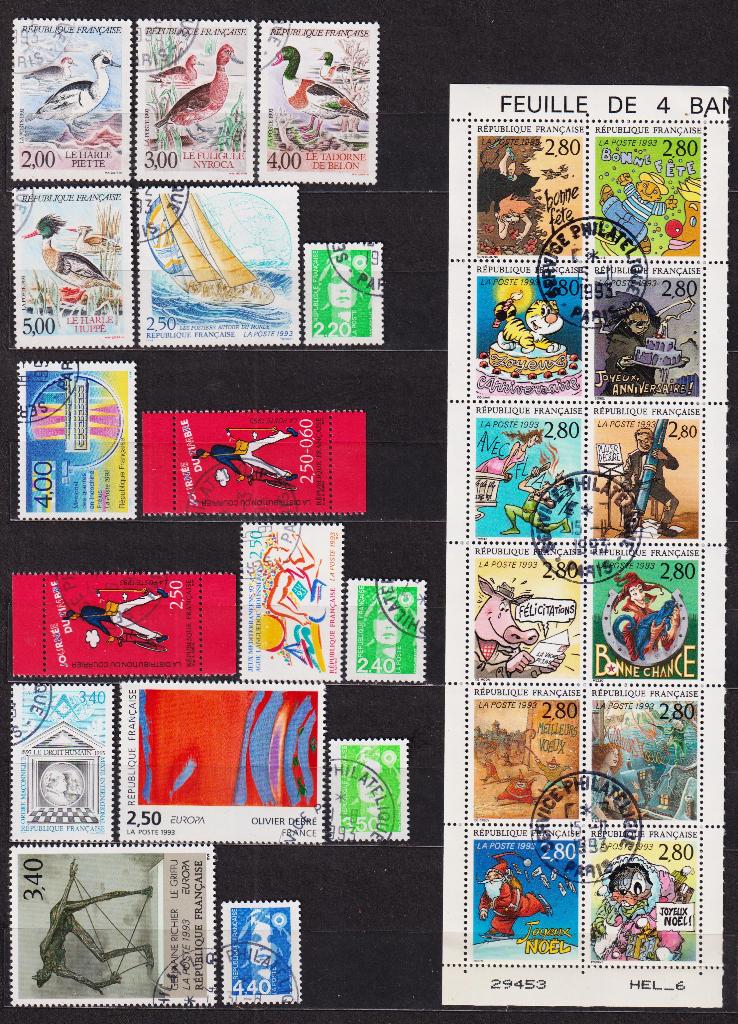 La France 1993 oblitéré, Envoi, Affranchi