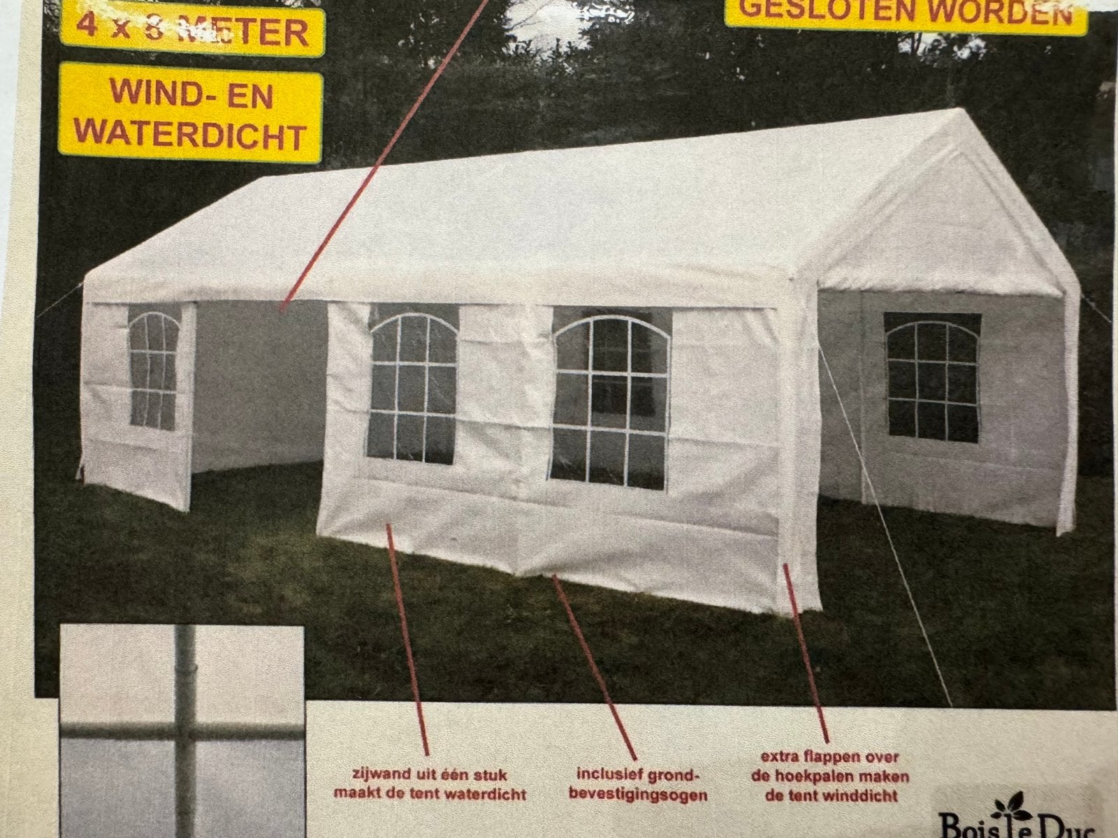 Partytent 4x8 te koop, Tuin en Terras, Partytenten, Ophalen, Gebruikt, Opvouwbaar, Partytent