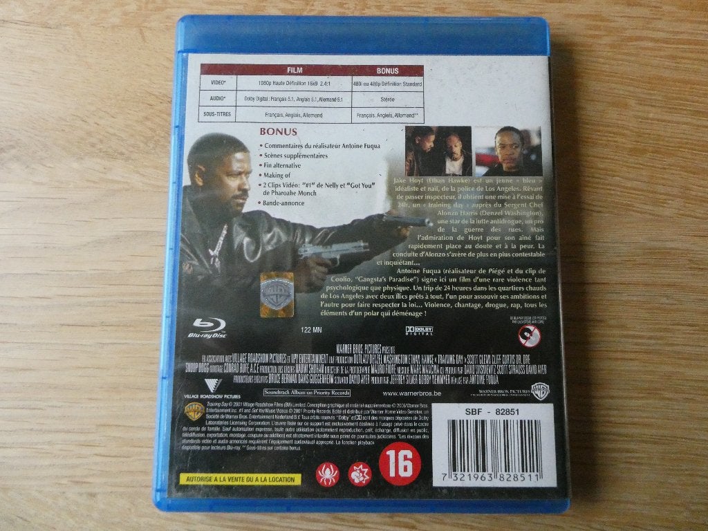 Training Day blu-ray met Franse ondertiteling, Cd's en Dvd's, Engels, Frans, Film, Actie