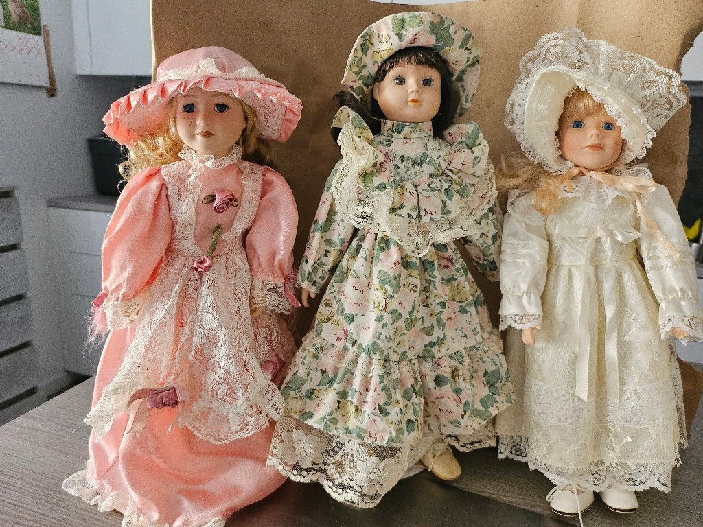 Set porseleinen poppen, Verzamelen, Poppen, Ophalen, Gebruikt, Pop