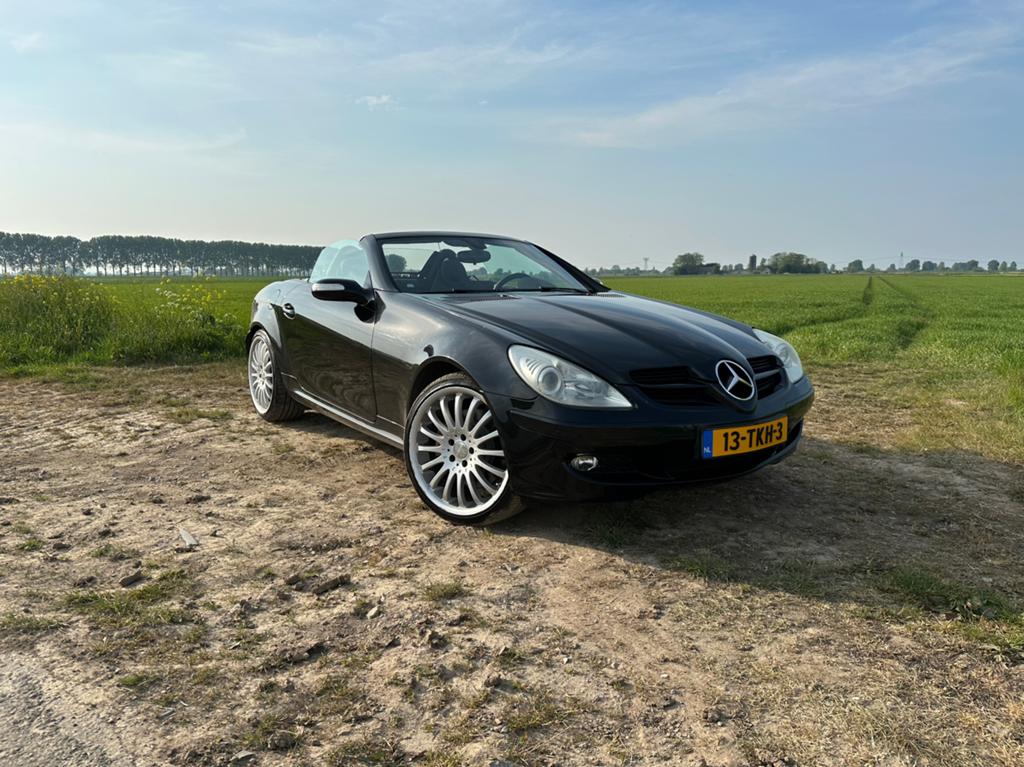 Mercedes-Benz SLK200 Kompr  AUT 2005 Zwart CARLSON, Auto's, Mercedes-Benz, Particulier, SLK, ABS, Airbags, Airconditioning, Alarm