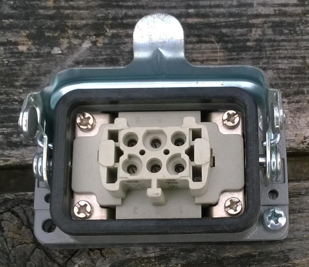 Stekker 6 polig female chassisdeel Harting, Muziek en Instrumenten, Kabels en Stekkers, Zo goed als nieuw, Apparatuur, Ophalen of Verzenden