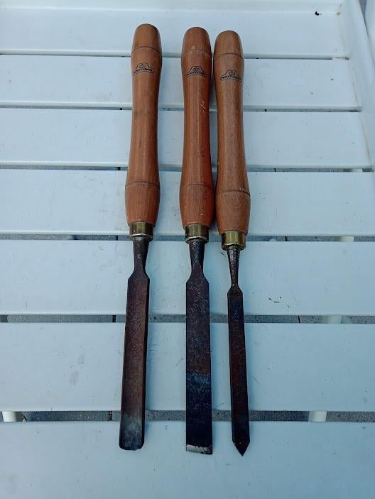 3 houtbeitels  Nooit gedagt ( gutsen ) 30€., Doe-het-zelf en Bouw, Ophalen, Gebruikt