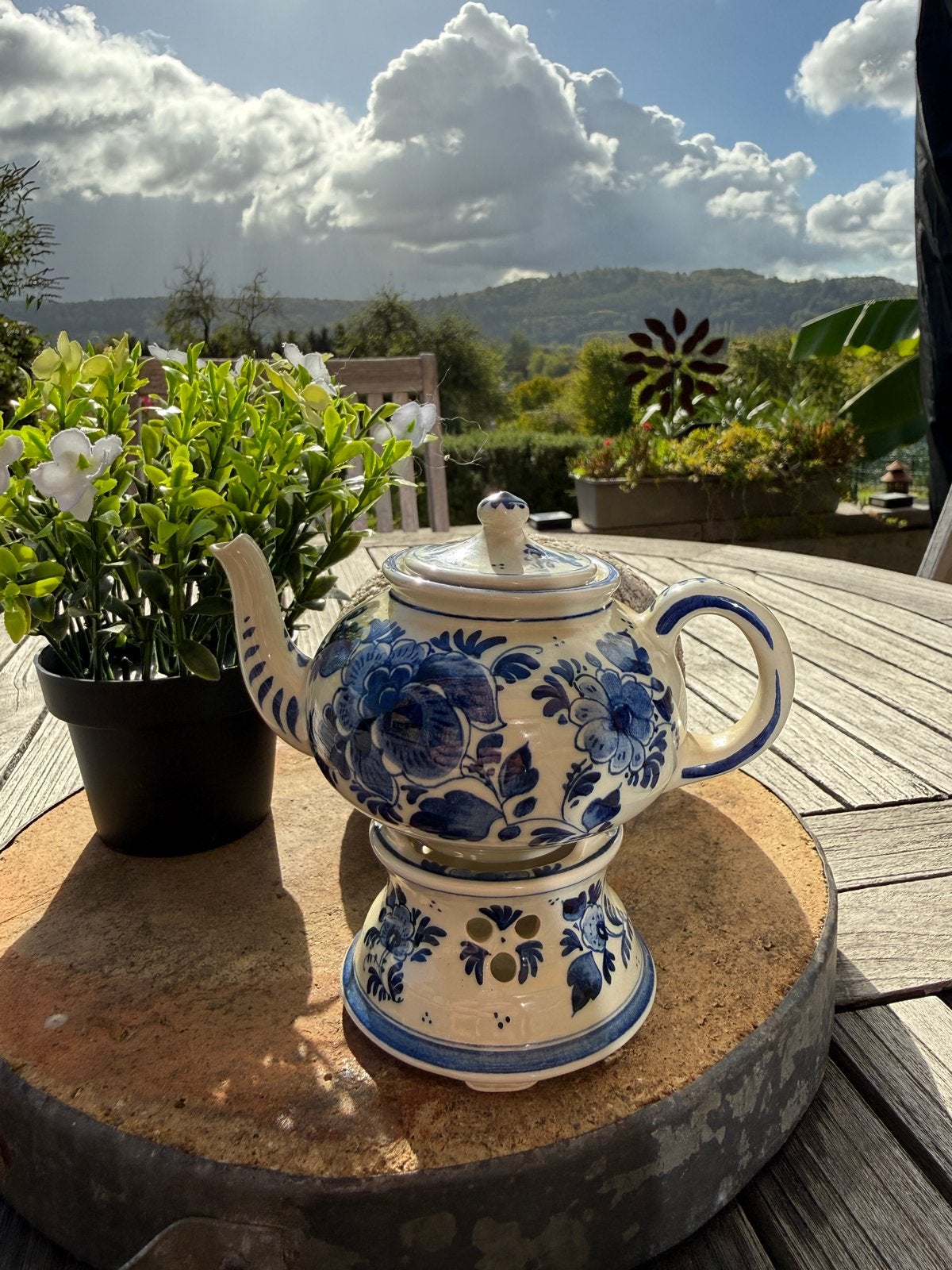 THÉIÈRE ZENITH GOUDA AVEC RÉCHAUD – DÉCOR BLEU DE DELFT, Enlèvement