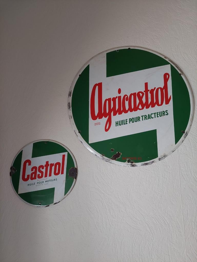 2 emaille Castrol Borden., Verzamelen, Ophalen