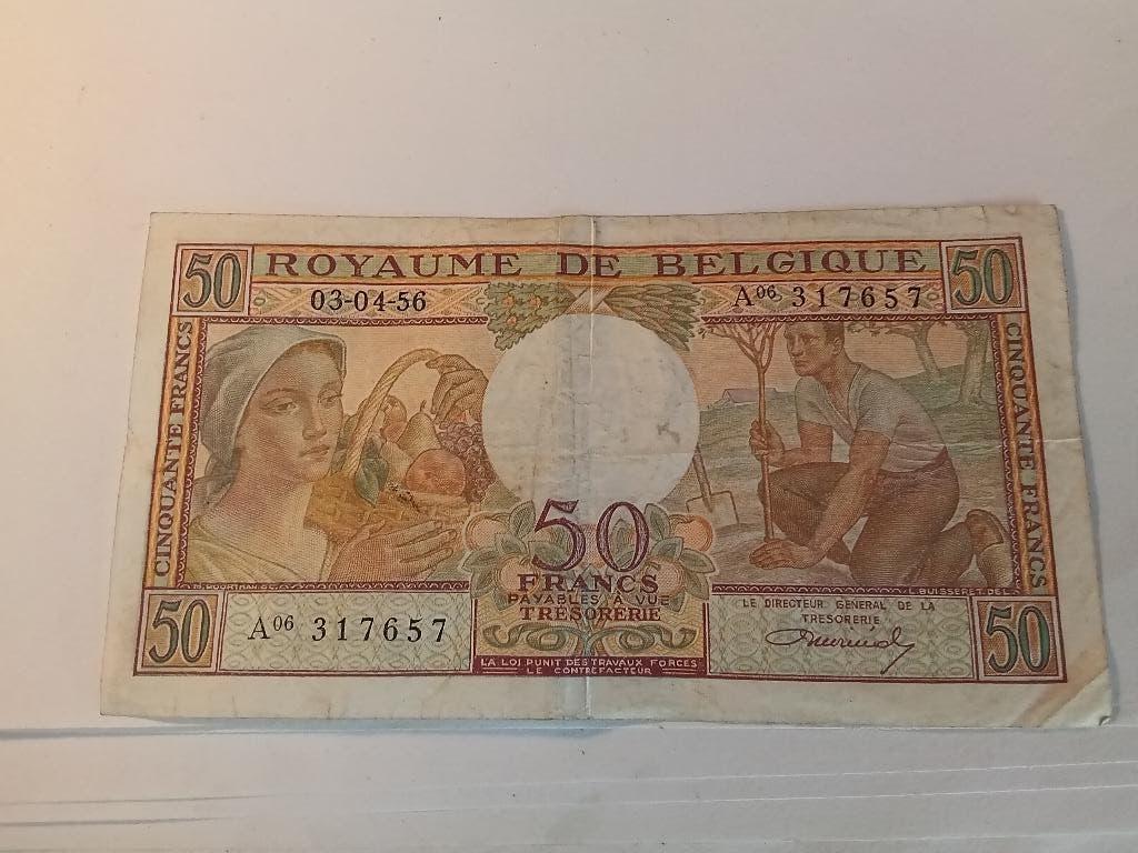 Billet de banque belge 50 fr, Enlèvement ou Envoi, Billets de banque