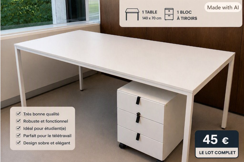 BUREAU PROFESSIONNEL À VENDRE ️, Maison & Meubles, Bureaux, Démontable, Utilisé, 140 cm, Enlèvement