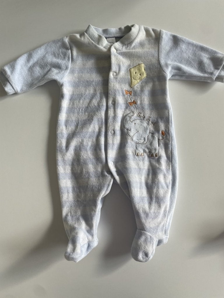 Pyjama éléphant rayé blanc/bleu taille 62, Garçon, C&A, Enlèvement ou Envoi, Comme neuf