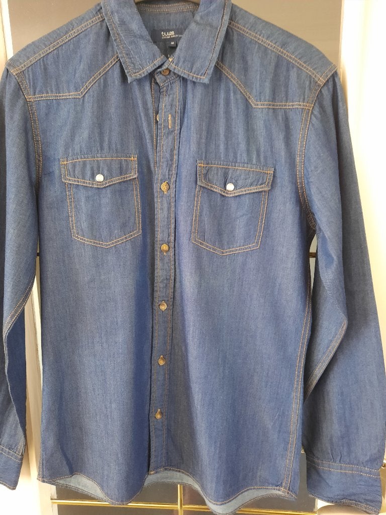 Jeans hemd van Jules, Jules, Blauw, Gedragen, Halswijdte 39/40 (M)