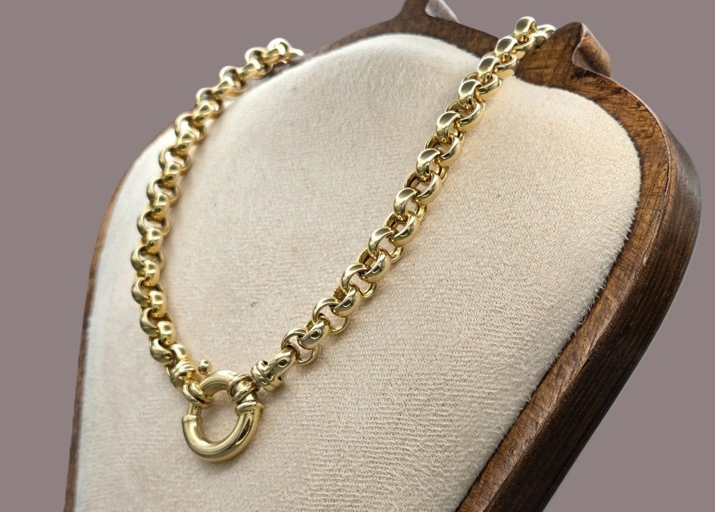 Collier à maillons jasseron vintage en or. 2026/360, Bijoux, Sacs & Beauté, Colliers, Enlèvement ou Envoi, Comme neuf, Or, Or