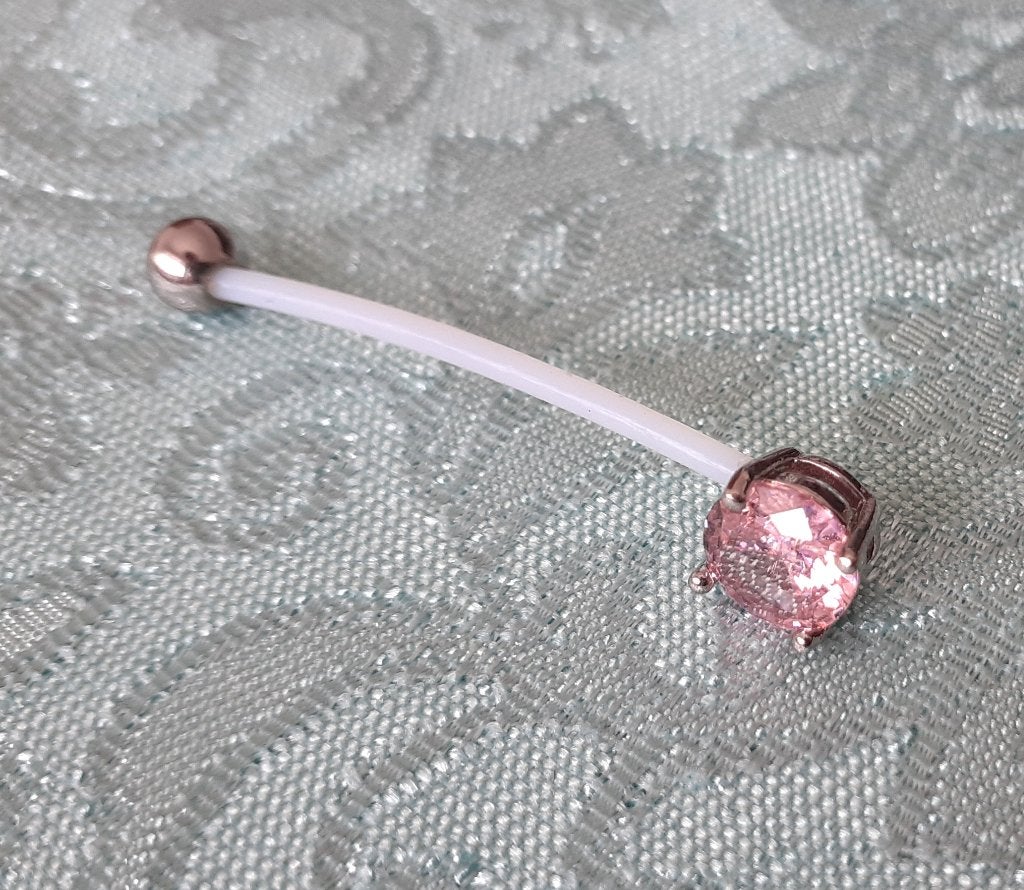 Piercing zwangerschap navelpiercing roze, Handtassen en Accessoires, Navelpiercing, Staal, Nieuw, Ophalen of Verzenden