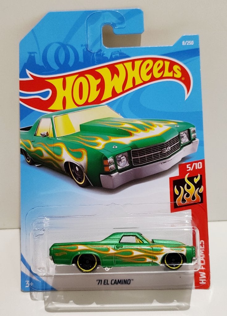 Hot Wheels '71 El Camino Groen Flames (2019), Enlèvement ou Envoi