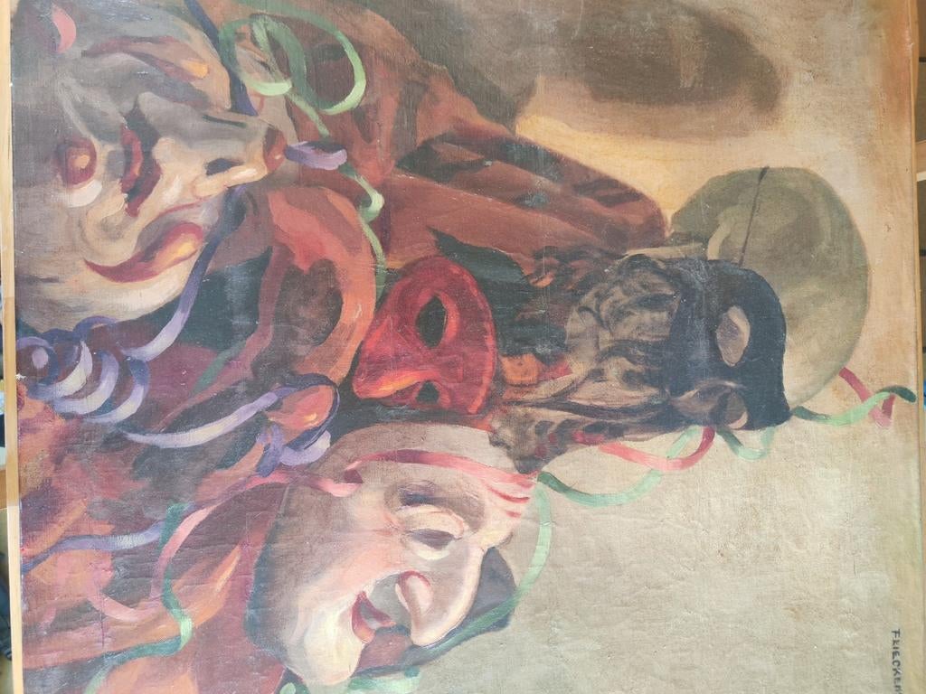 Schilderij Aalst carnaval., Antiek en Kunst, Ophalen