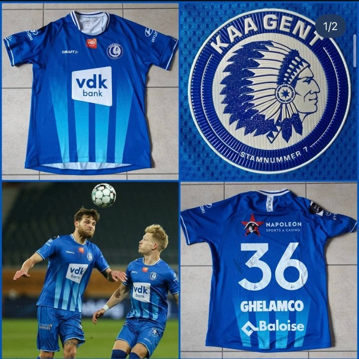 Matchworn Shirt Dino Arslanagic KAA Gent, Enlèvement ou Envoi, Maillot