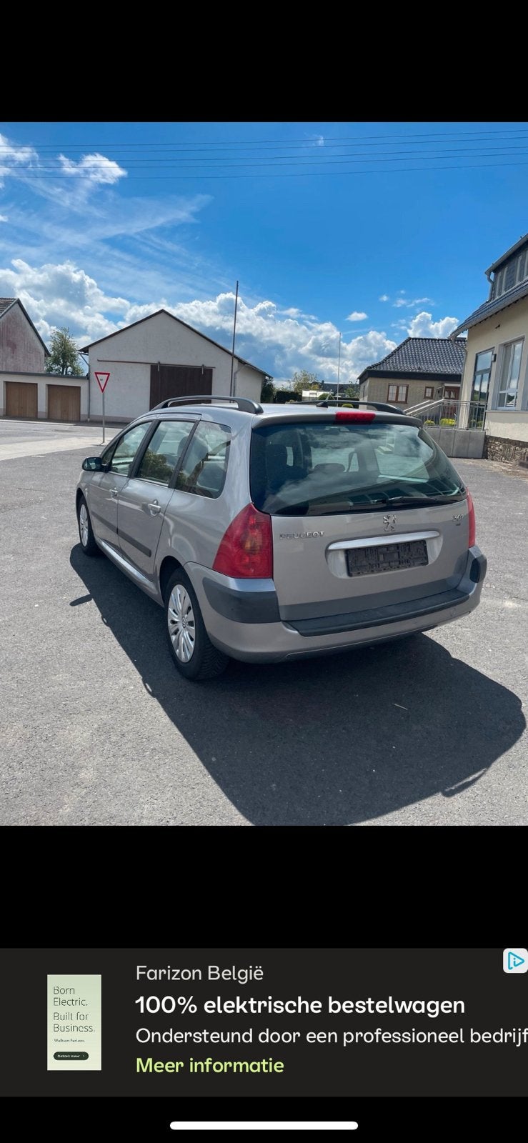 PEGO 307 VAN 2005 BENZINE MET AIRCO, Autos, Peugeot, Argent ou Gris, Achat, Entreprise, Boîte manuelle