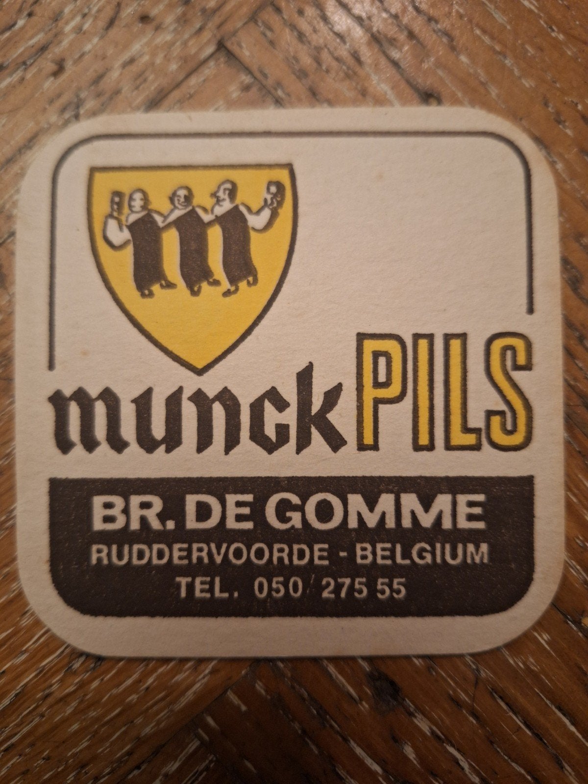 oud bierviltje Munck Pils brouwerij De Gomme Ruddervoorde, Verzamelen, Ophalen of Verzenden
