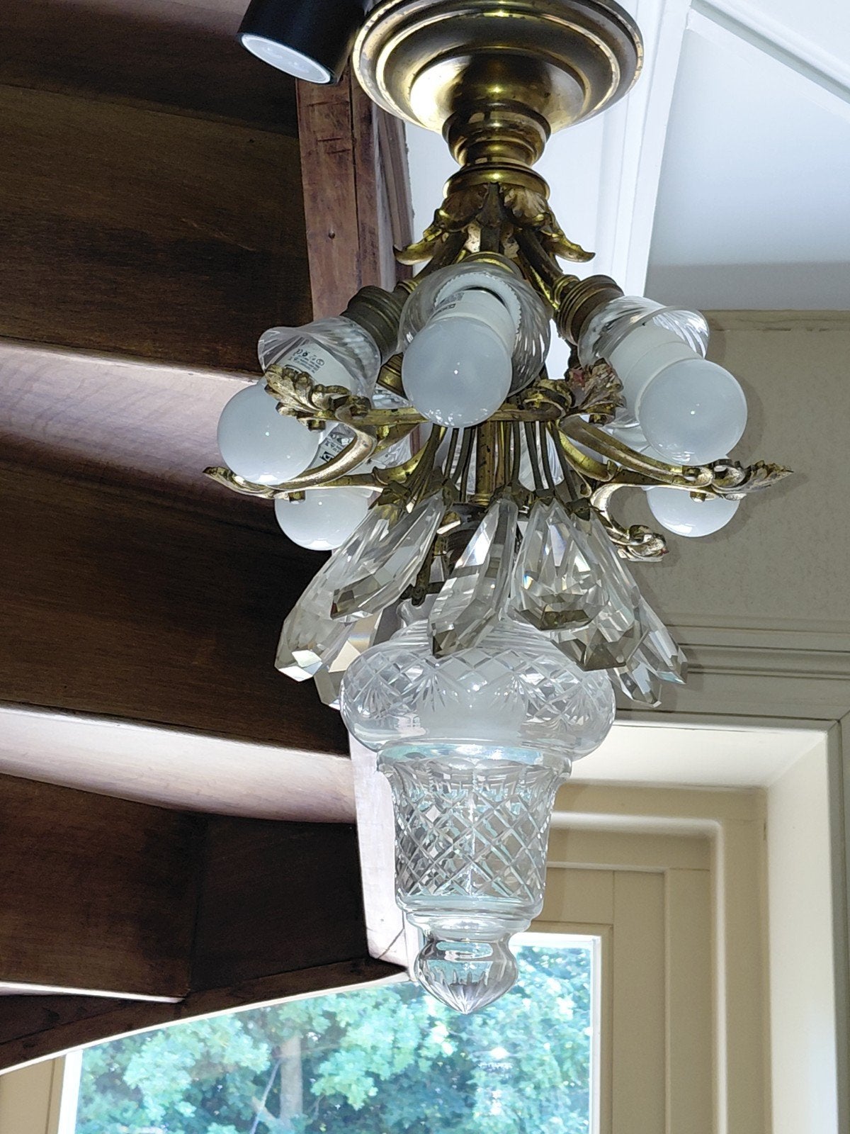 lustres., Maison & Meubles, Lampes | Lustres, Enlèvement, Utilisé, Verre, E27 (grand)