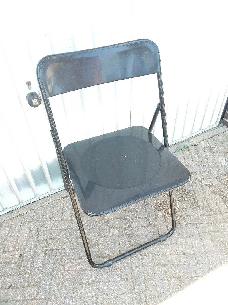 Metalen KLAPSTOELEN, Maison & Meubles, Chaises, Comme neuf, Deux, Métal, Noir, Enlèvement