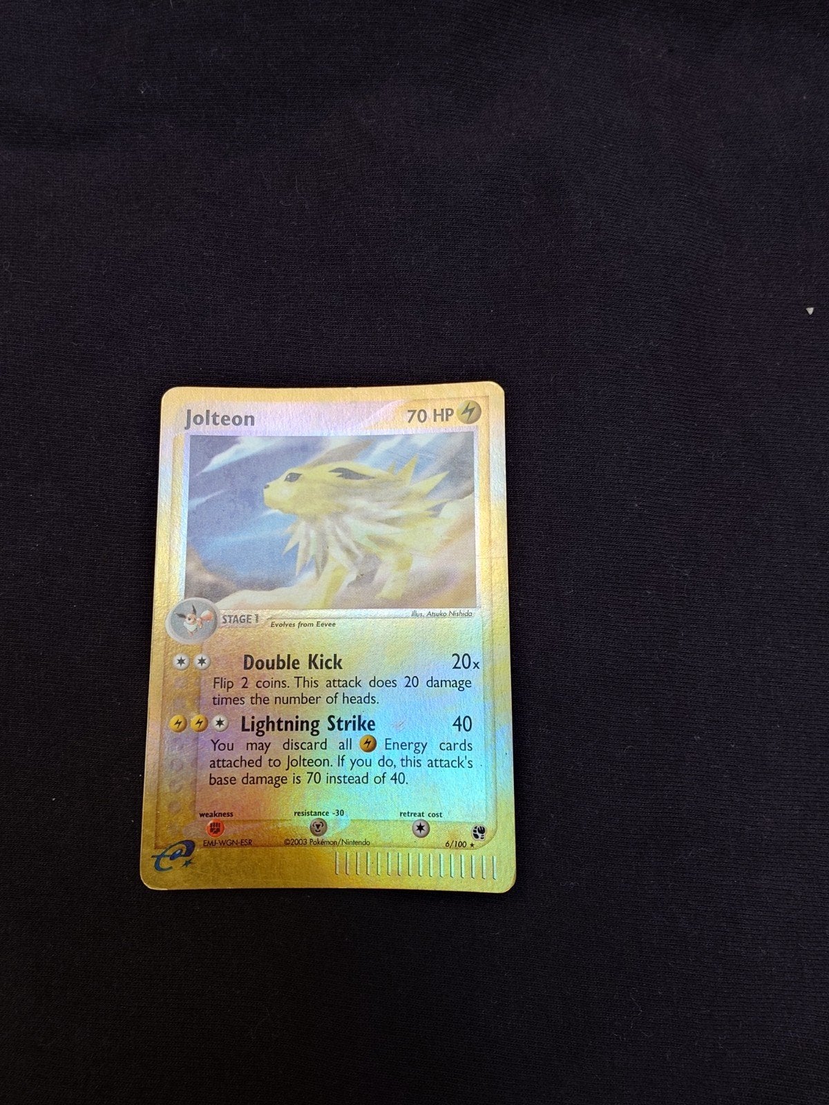 Jolteon reverse Holo 6/100 Sandstorm, Hobby en Vrije tijd, Verzamelkaartspellen | Magic the Gathering, Ophalen, Zo goed als nieuw