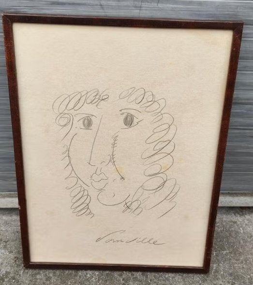 Dessin signe Roger somville, Antiquités & Art, Enlèvement ou Envoi, Dessin