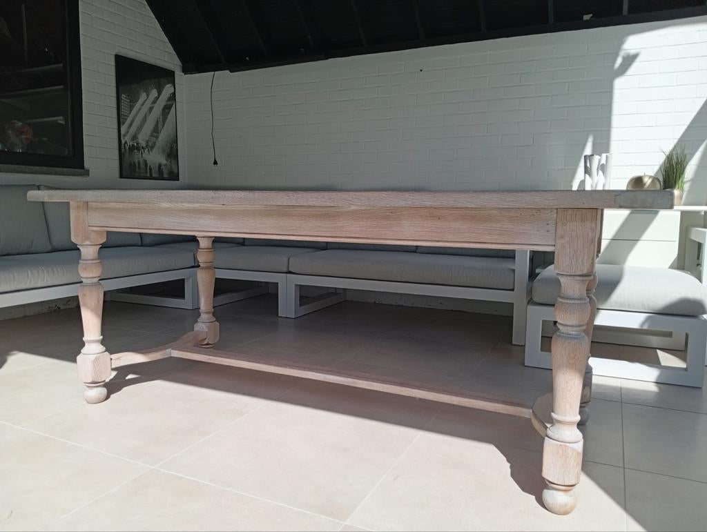 Tafel in Franse eik, Ophalen, Eikenhout, 200 cm of meer, 50 tot 100 cm