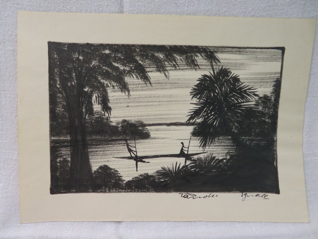 Art populaire congolais (1950/1960) - IGNACE LANDU ?(Réf.98), Enlèvement