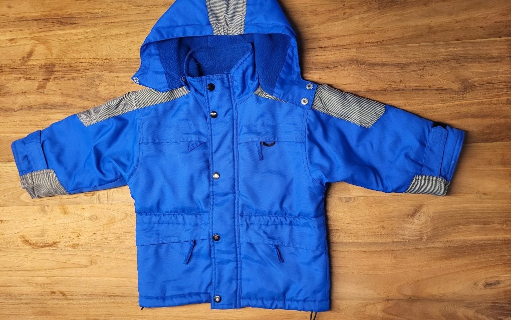 Felblauwe winterjas/skijas, Sport en Fitness, Ophalen, Gebruikt, Ski, Kleding