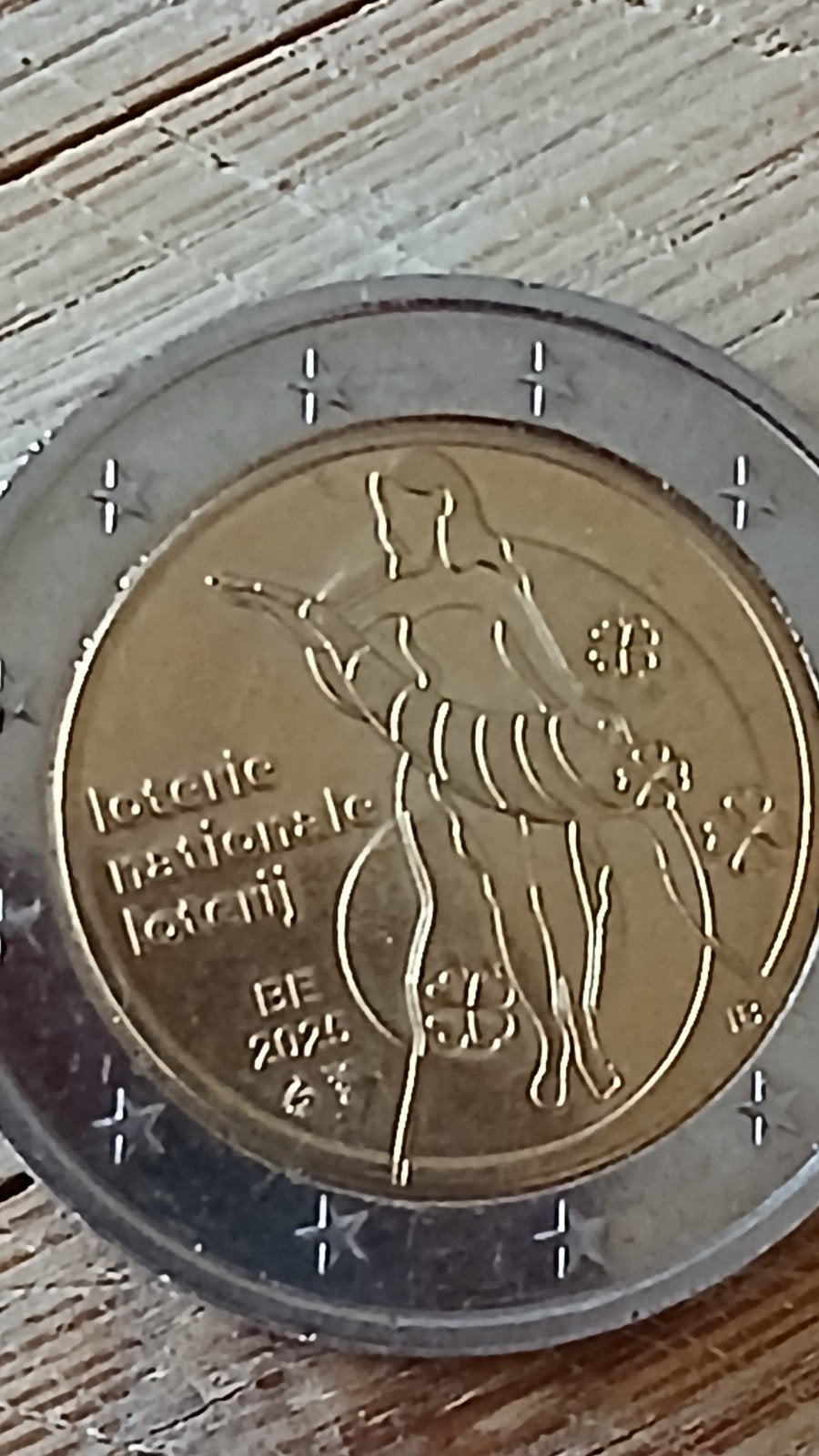 2 EURO MUNT 90 JAAR NATIONALE LOTERIJ, Ophalen, Losse munt