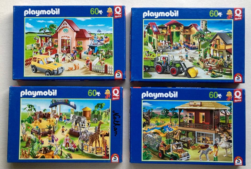 Collection complète : 4 puzzles Quick Playmobil 60p, Enlèvement ou Envoi, Plus de 50 pièces, Comme neuf