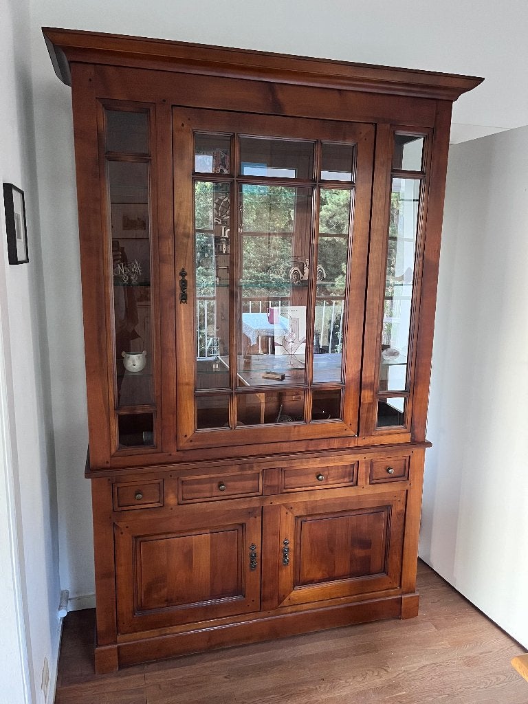 Buffet et vitrine en bois massif Richelieu, style Directoire, 25 à 50 cm, Chêne, Directoire, Comme neuf