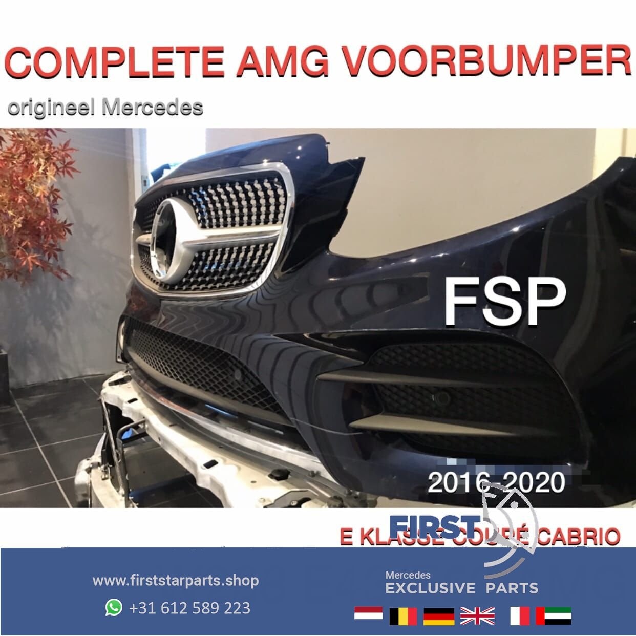 W238 C238 E43 E53 AMG VOORBUMPER + DIAMOND GRIL Mercedes E K, Gebruikt, -, Voor, Ophalen of Verzenden