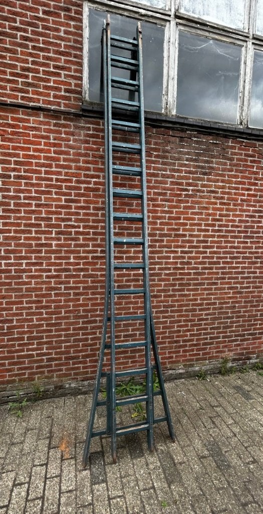 Dubbele schuifladder, hout, 8 meter, Ophalen, Gebruikt, Ladder, Opvouwbaar of Inschuifbaar