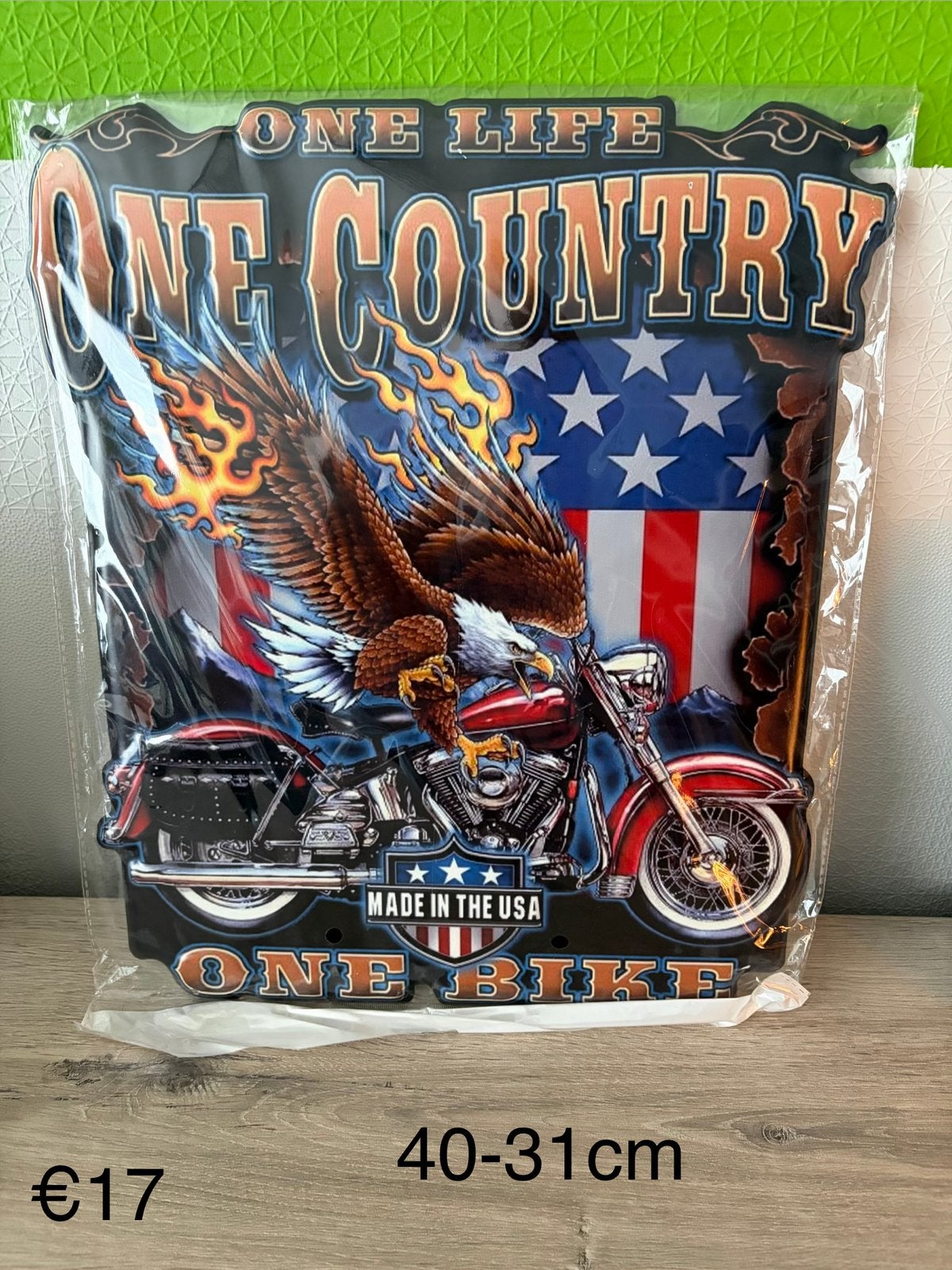 Plaque de décoration en fer pour moto Eagle America 40-31cm, Enlèvement ou Envoi, Comme neuf