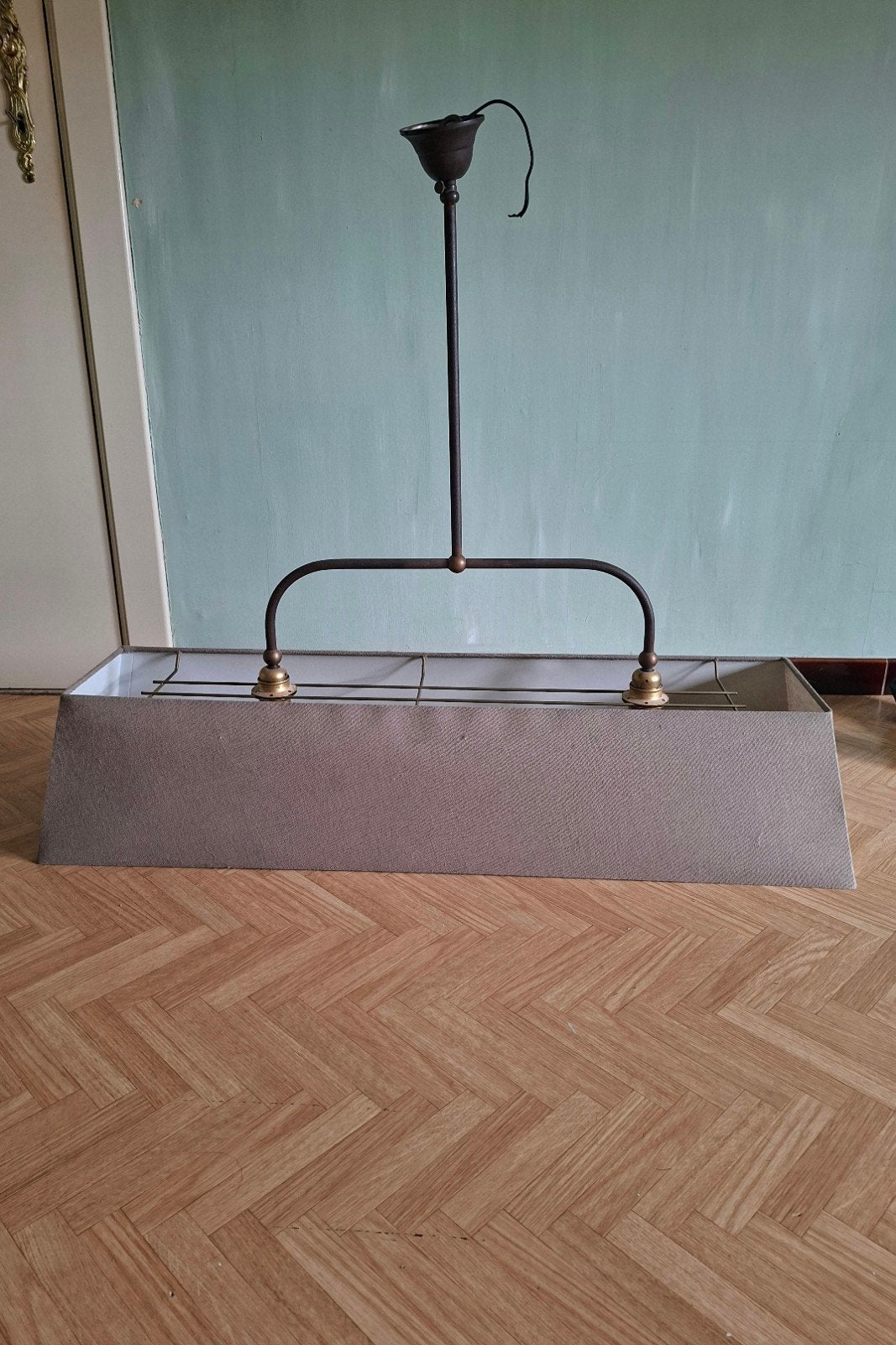Hanglamp met linnen kap — biljart-/eettafelmodel, Ophalen