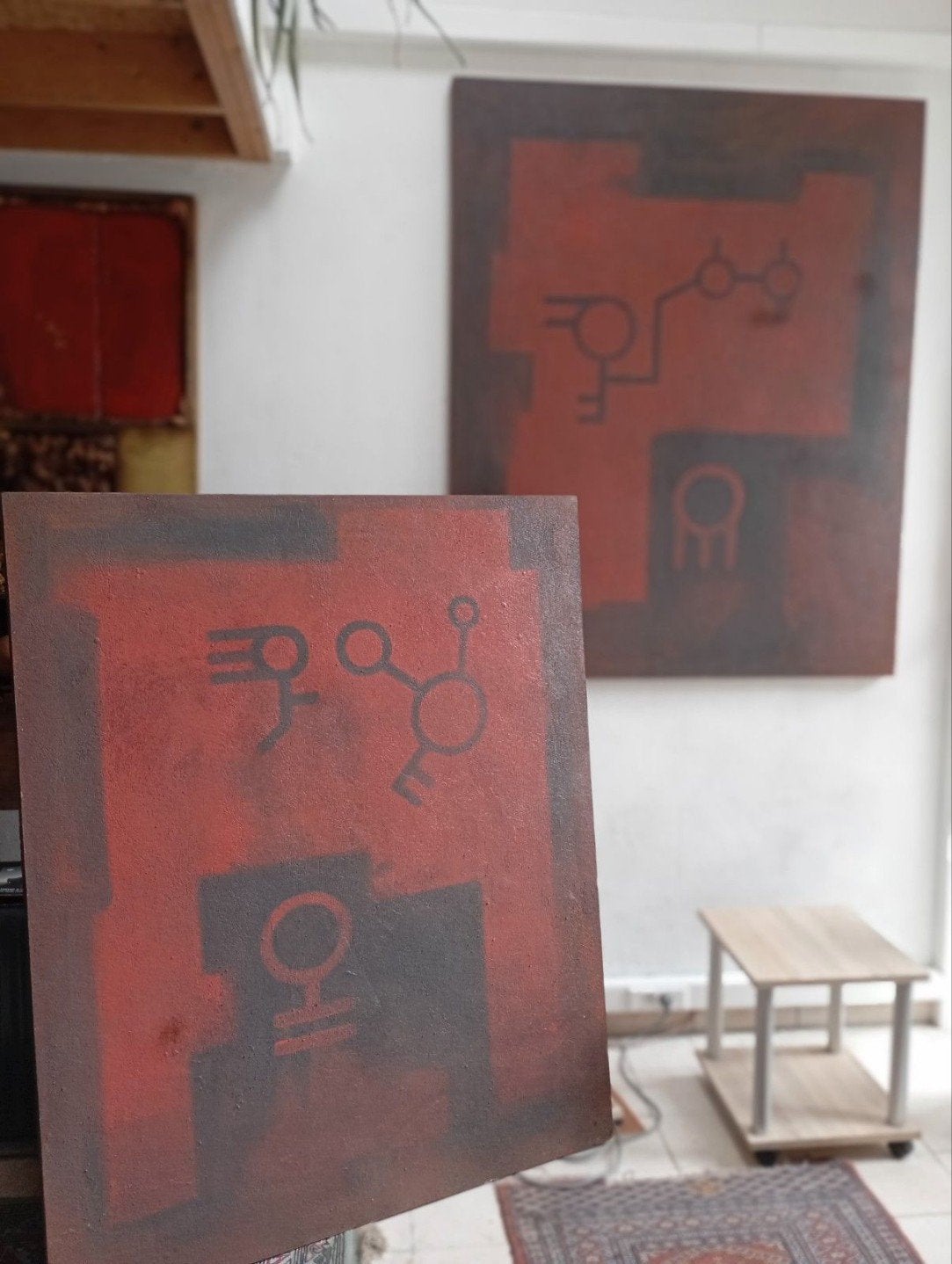 Kies uit: Lot schilderijen & beeld van MTess, Antiek en Kunst, Kunst | Schilderijen | Abstract, Ophalen of Verzenden