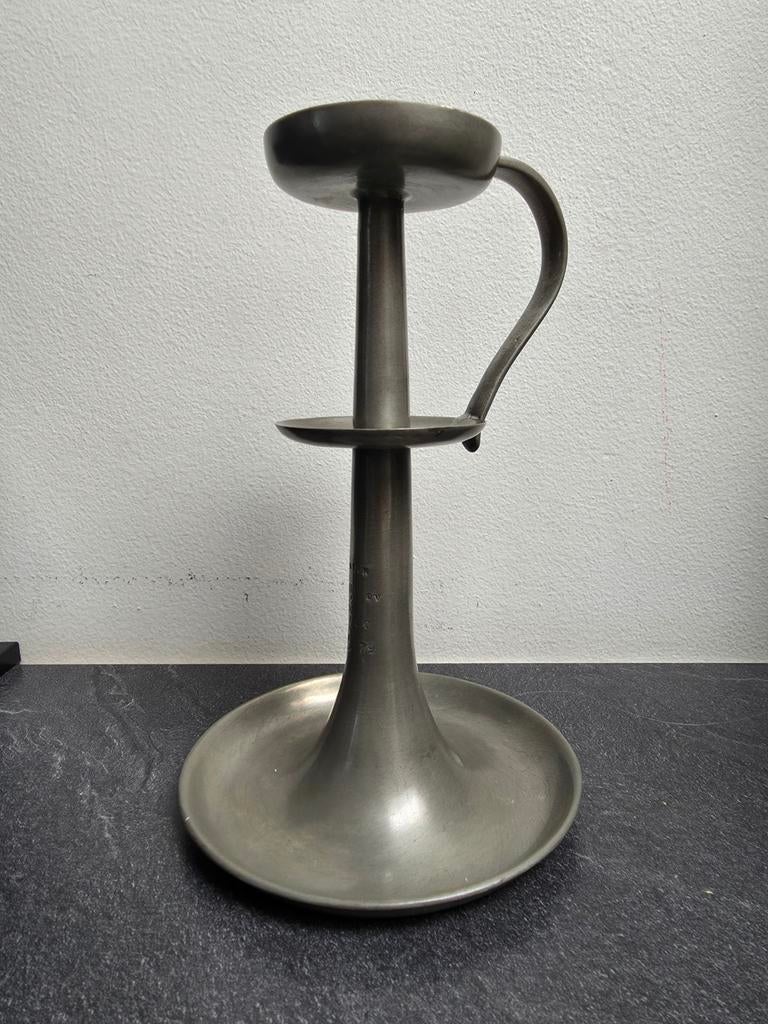 Tinnen kandelaar, Antiek en Kunst, Ophalen of Verzenden