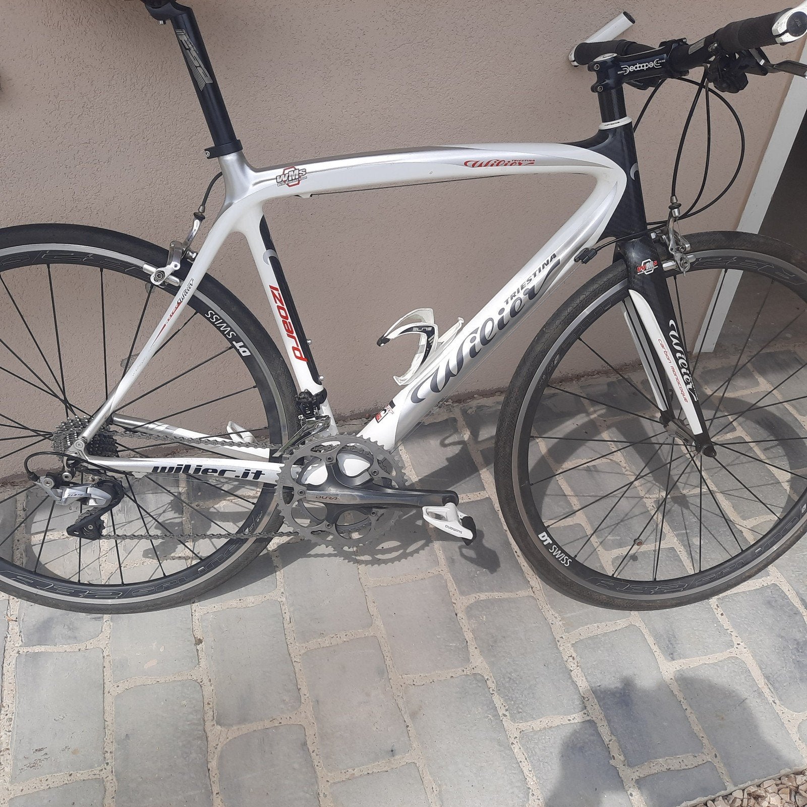 Carbon koersfiets met recht stuur wilier,lichte fiets, Fietsen en Brommers, Ophalen, Carbon