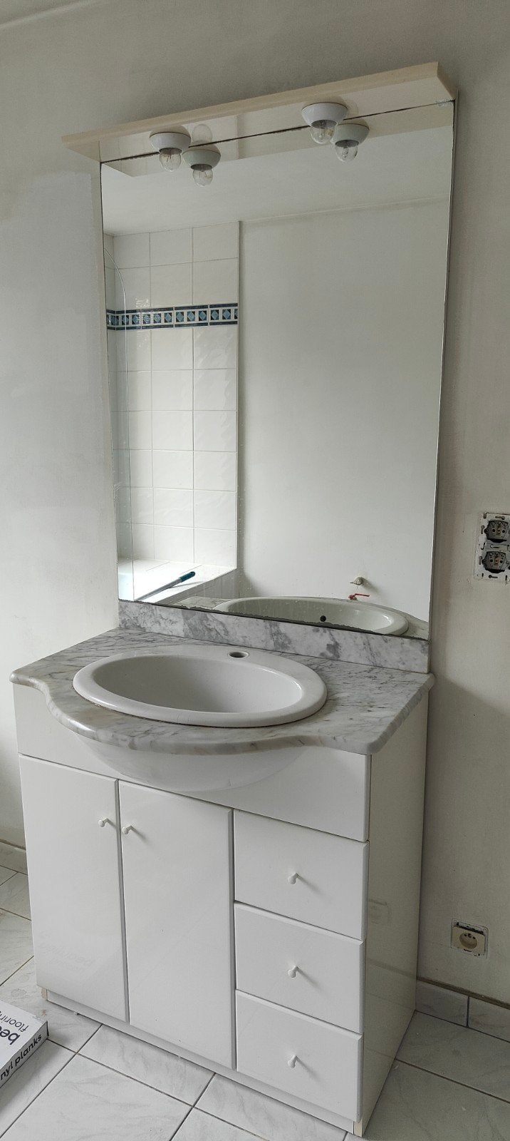 meuble de SDB avec une vasque meuble avec vasque et miroir, Maison & Meubles, Enlèvement, Utilisé