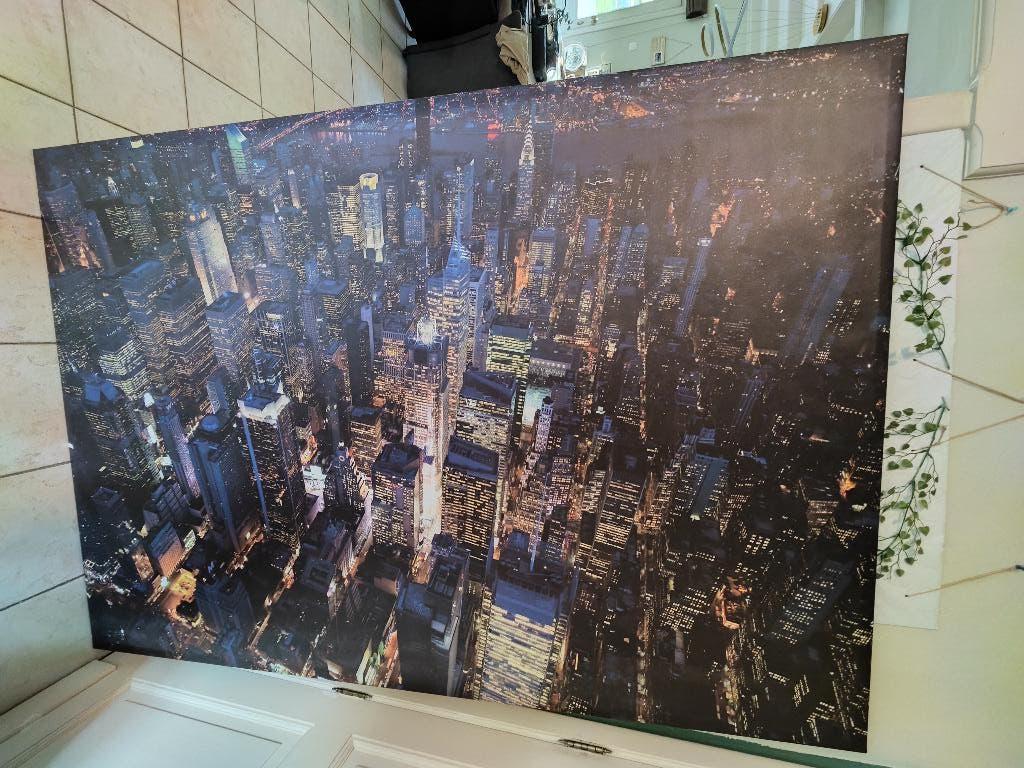 Groot IKEA canvas New York skyline 200x140, Maison & Meubles, Accessoires pour la Maison | Décorations murale, 140 cm, Comme neuf
