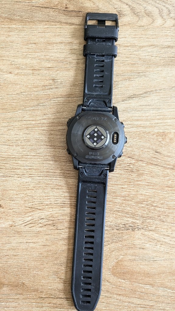 Garmin Fénix 7X Pro Sapphire Solar, Handtassen en Accessoires, Smartwatches, Gebruikt, Android, Zwart, Afstand, Calorieverbanding