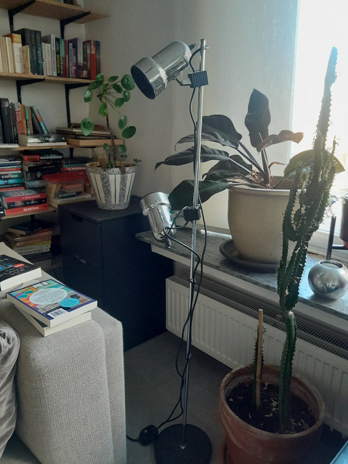 Vintage chrome staande lamp, Ophalen