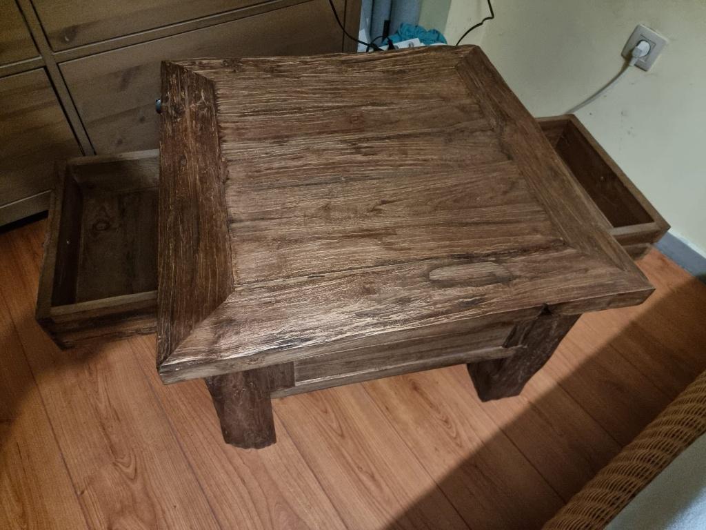 Salon tafel Teak (1 of meerdere), Huis en Inrichting, Tafels | Salontafels, Ophalen, 50 tot 100 cm, 50 tot 100 cm, Zo goed als nieuw