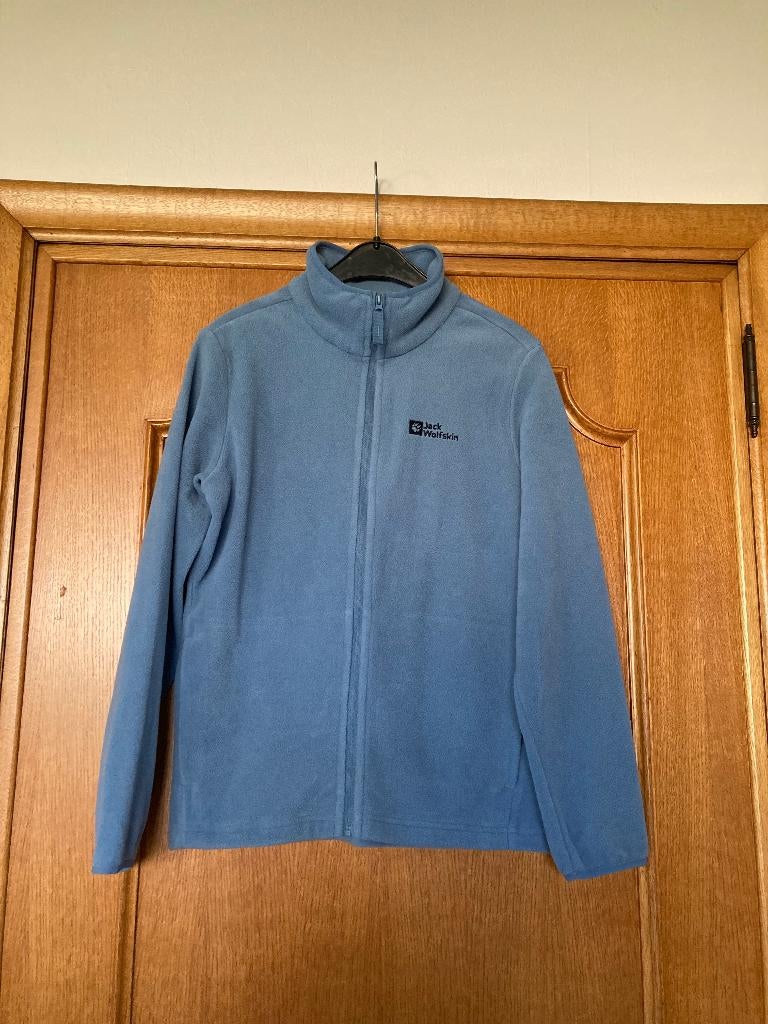 Blauw-grijze cardigan met rits, Jack Wolfskin, 152, Kinderen en Baby's, Kinderkleding | Maat 152, Trui of Vest, Jack Wolfskin