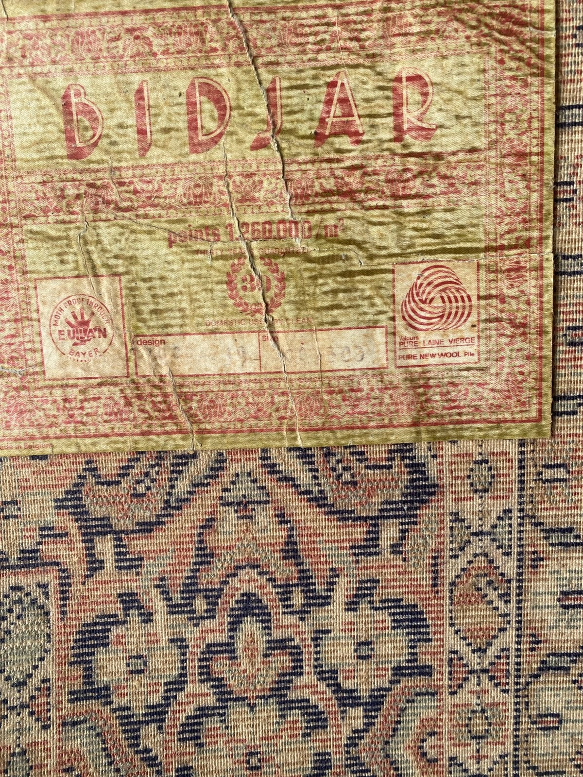 Origineel Perzisch tapijt - Bidjar (met authentiek etiket), Antiek en Kunst, Ophalen