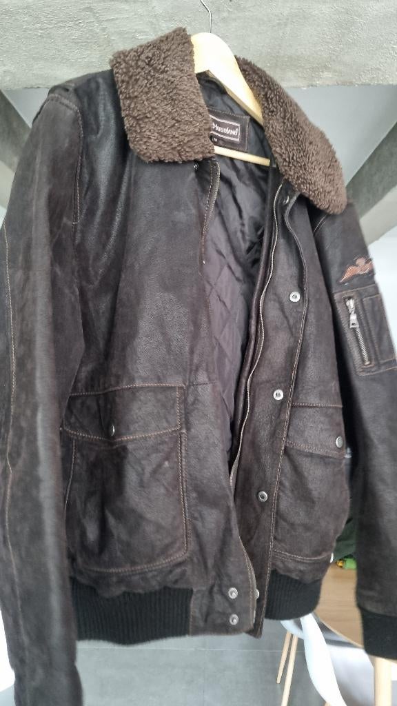 Veste de pilote en cuir Gianni Mariolano — Taille 54 (L/XL), Enlèvement ou Envoi, Brun, Gianni Mariolano, Taille 52/54 (L)